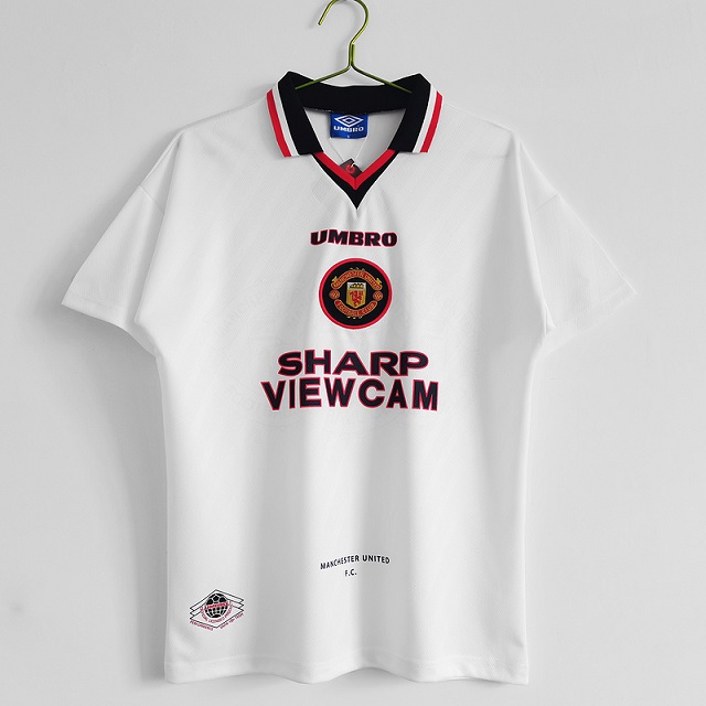 AAA Quality Manchester Utd 96/97 Away White Soccer Jersey